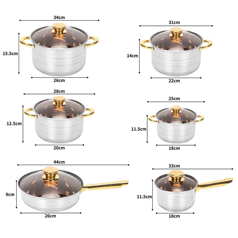 Batería de Cocina 12pcs Acero Inoxidable